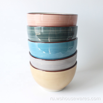 Северные стили ручной печати рисовые лапши керамические чаши